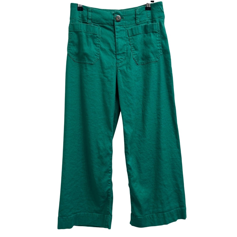 Maeve Colette Green Wide-Leg Pants